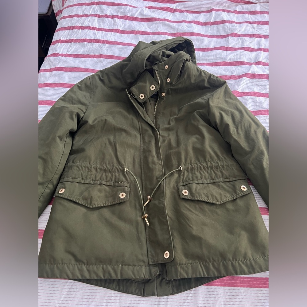 Zara Olive Green Women's Hooded Jacket